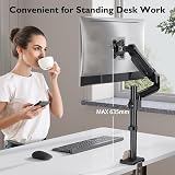 BONTEC Single Monitor Arm Desk Mount 13-32 Inch Gas Spring 9kg VESA 75/100 view 7