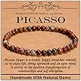 CHCCOYE 4mm Natural Healing Gemstone Bracelet Handmade Yoga Stretch Elastic Bracelet Stress Relief Crystal Jewelry for Men and Women (4mm Picasso)