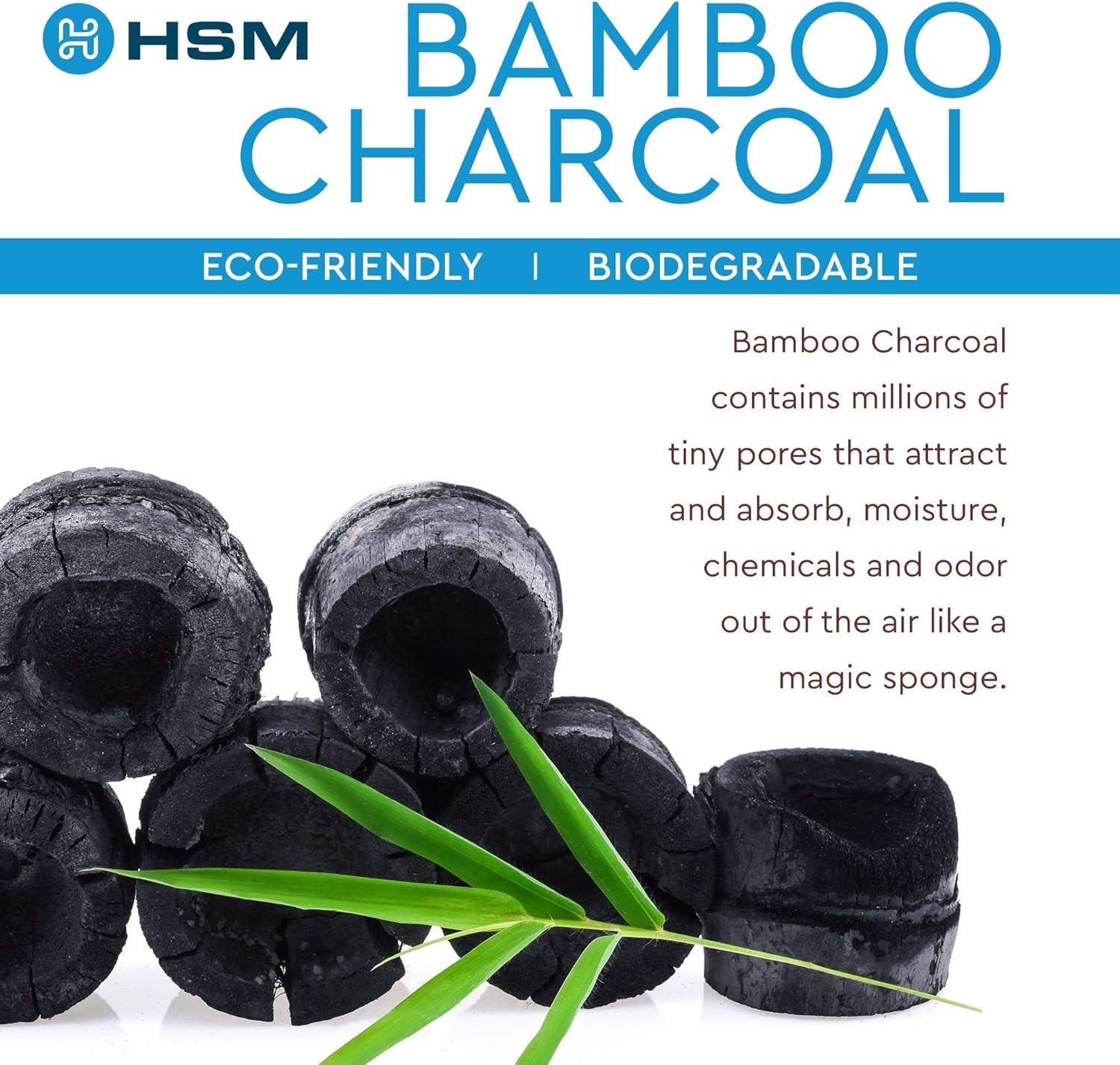 HSM MED SUPPLY Bamboo Charcoal Air Purifying Bags (8 Pack), Charcoal Bags Odor Absorber for Home (Pet Friendly) - Charcoal Air Purifying Bags (8 x 200g): Home & Kitchen