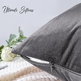 Yorkshire Bedding 2 Pack Velvet Cushion Covers 18x18 Inches Dark Grey view 5