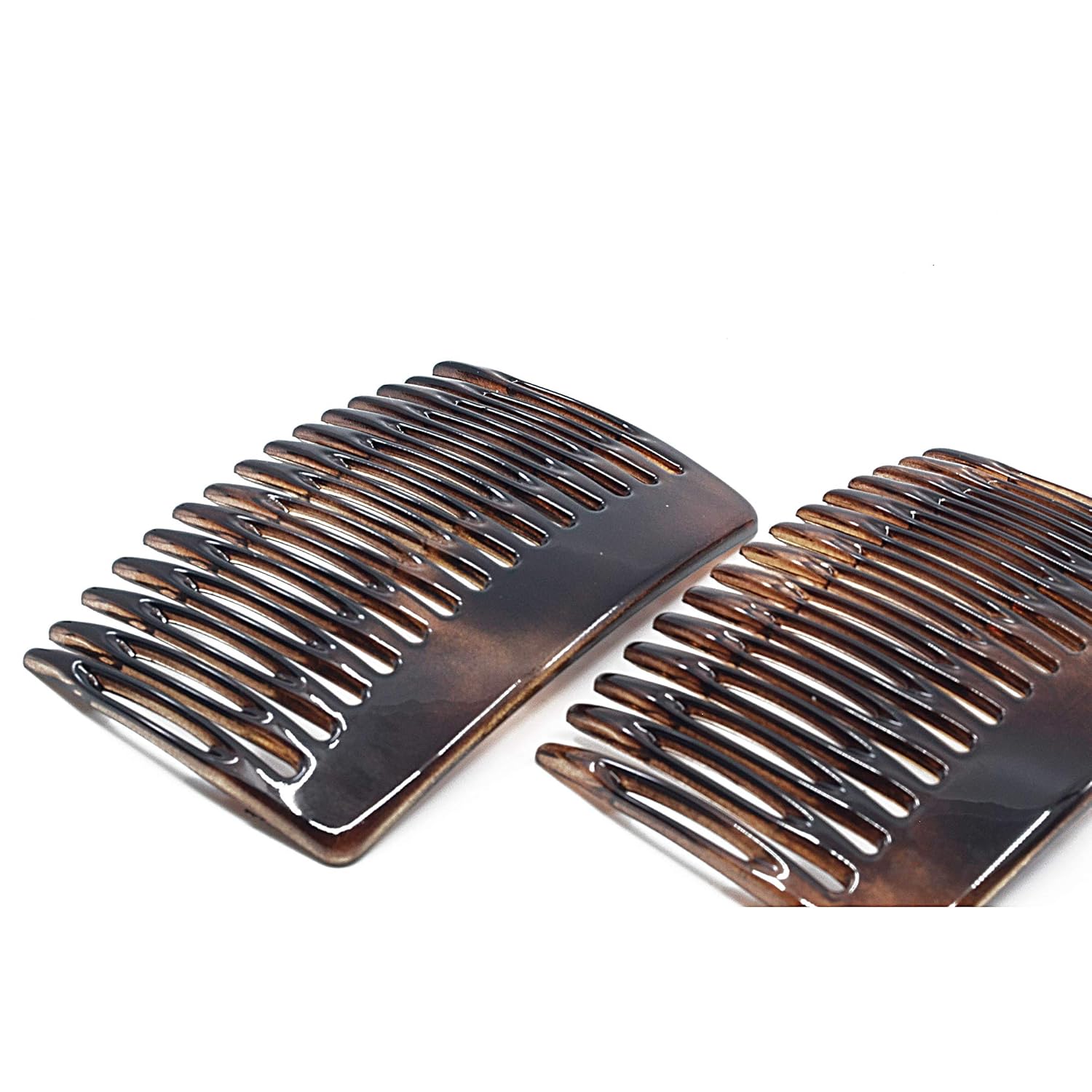 Camila Paris CP50/2 3 inch French Hair Side Combs Small Set of 2 Rounded, Flexible Durable Cellulose Hair Combs, Strong Hold Hair Clips for Women, No Slip Styling Girls Hair Accessories Made in France : Beauty