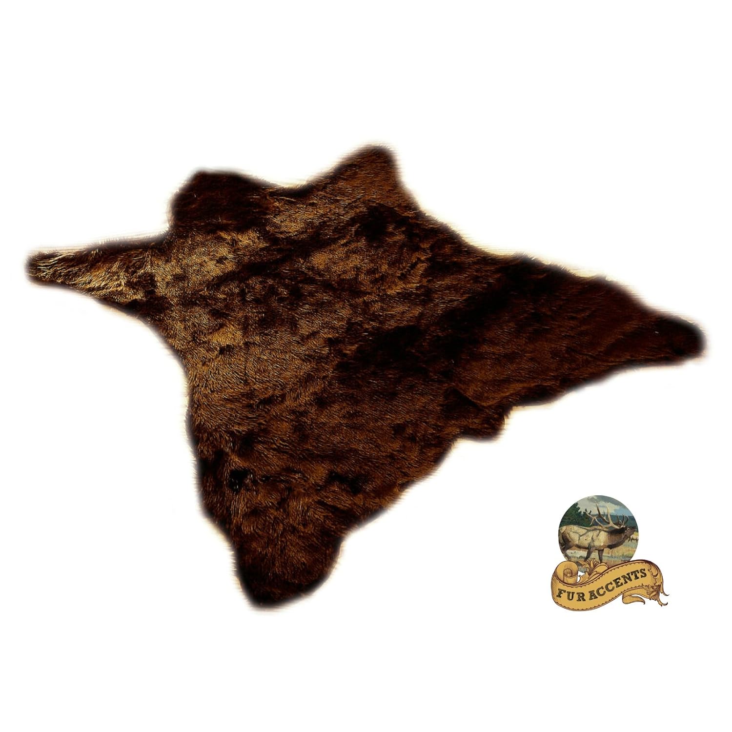 Amazon Com Fur Accents Faux Fur Bear Skin Throw Rug Plush Brown