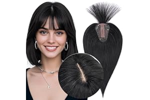 MY-LADY Hair Topper for Women Human Hair Loss Thin 8 * 10CM Silk Base with Lace Clip in Real Remy Hairpieces with Bangs Hand-