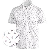 Lxopogk Golf Shirts for Men Funny Polo Short Sleeve Performance Moisture Wicking Quick Dry Mens Hawaiian Polo Shirt