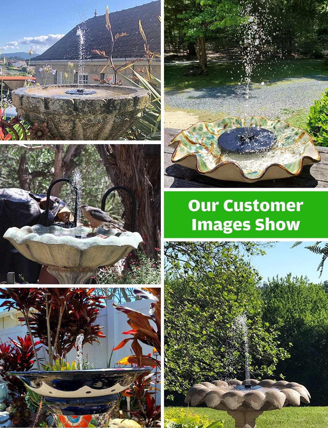OKMEE Solar Fountain Upgraded 4-in-1 Nozzle, 2.2W Solar Powered Fountain Pump with 4 Water Styles, Solar Bird Bath Fountain for Bird Bath, Pond, Pool, Fish Tank, Aquarium and Garden: Home & Kitchen