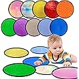 Bouiexye 10 Sets Sensory Mats for Autistic Children Textured Sensory Tiles Sensory Toys Babies and Toddlers with Sensory Issues Tactile Sensory Walls Fidgeting Educational Activity (Round)