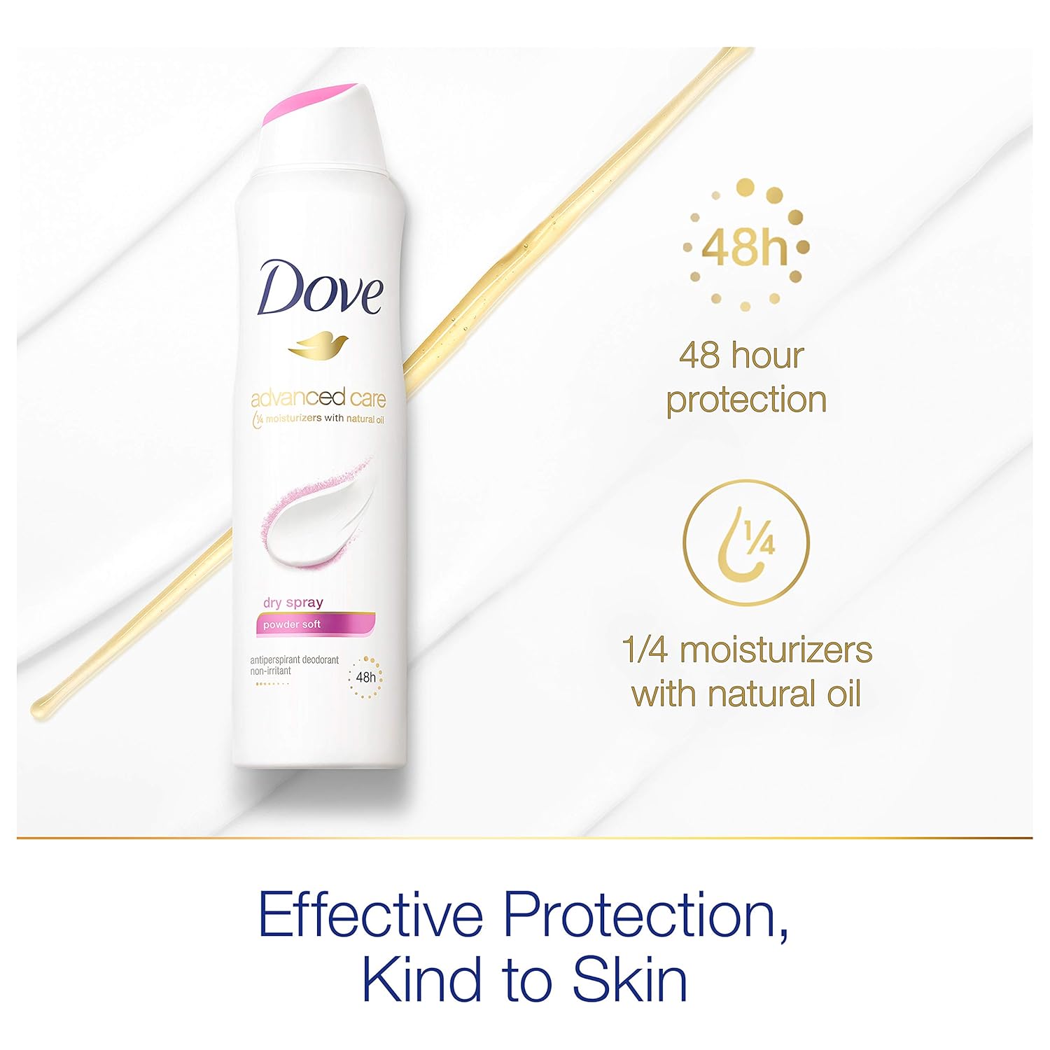 Dove Advanced Care Dry Spray Antiperspirant Deodorant for Women, Powder Soft, for 48 Hour Protection And Soft And Comfortable Underarms, 3.8 oz 3 Count : Beauty