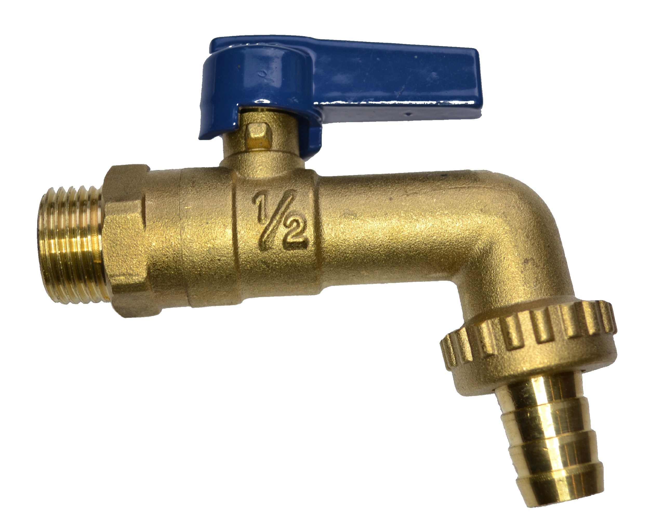1/2 Inch Brass Lever Bib Tap with Blue Handle