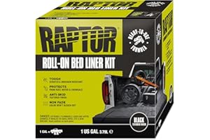 Raptor Roll-On Bed Liner Kit, Truck Bed Liners, Long-Lasting Protection, Black, 1 Gallon