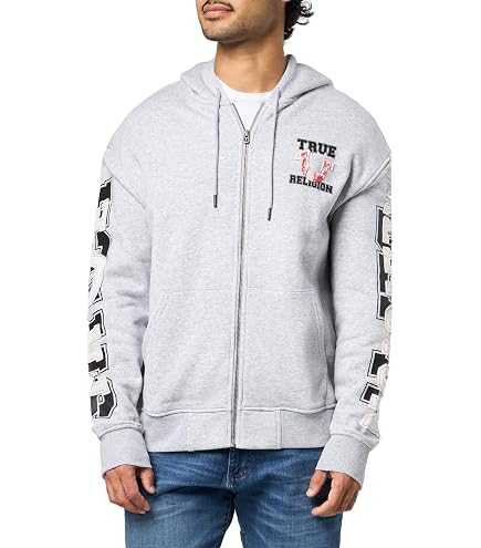 Amazon.com: True Religion Men's Puff Print Core Zip Up Hoodie for