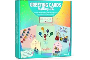 MY CREATIVE CAMP® Beginner's Greeting Cards Quilling Kit, DIY Greeting Card Making Kits for Kids & Adults, Paper Quilling Kit for Beginners, Quilling Card Kit & Gift Tag, 14 Projects with Instructions