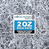 MagicWater Supply - 2 oz - White & Silver - Crinkle Cut Paper Shred Filler great for Gift Wrapping, Basket Filling, Birthdays, Weddings, Anniversaries