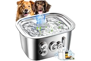 PETDOTT Stainless Steel Dog Water Fountain,3 Gallon Large Pet Water Fountains for Dogs and Cats, 12L /422oz Dog Water Bowl Dispenser w/Filter Drinking Bowls Indoor, Cat Founatin Quiet Pump, Easy to Use