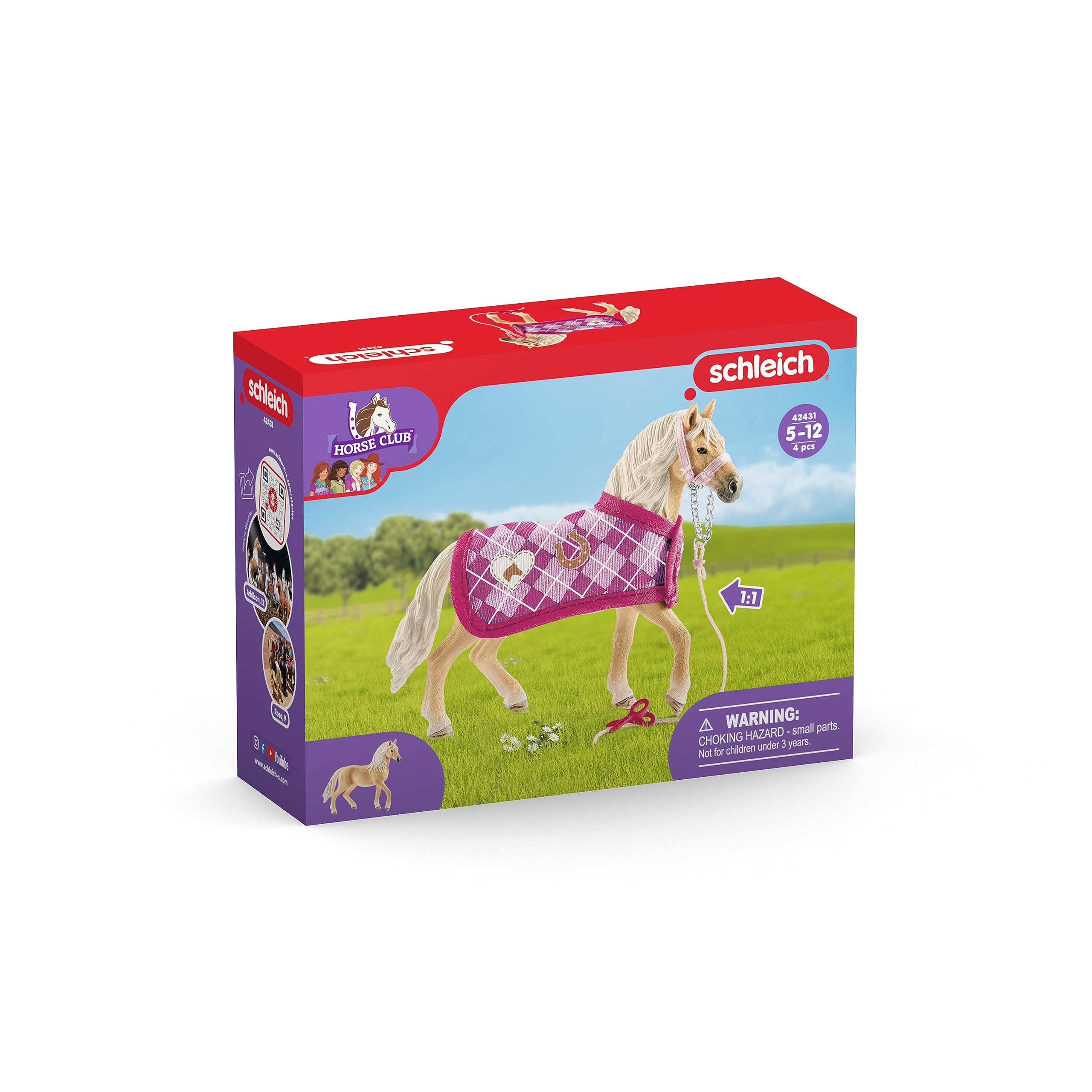 Schleich Horse Club, Horse Toys for Girls and Boys, Sofia's Fashion Creation Horse Set with Horse Figurine and Accessories, 3 Pieces, Ages 5+