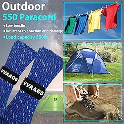 VVAAGG Reflective Paracord Rope 100FT, 7 Strand