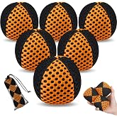 Soulchen 6 Pcs Juggling Balls Set for Beginners and Professionals | Durable Juggling Bean Bags with Storage Bag, Mesh Juggle Balls Fun Skill Toys for Kids, Adults, 4.2 oz Each, Black Orange