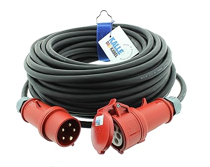 CEE-Verlängerungskabel Gummi H07RN-F 5G 2,5mm² 400V 16 A mit Phasenwender 50 Meter von KALLE DAS KABEL