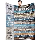 puekrtoa Gift for Son Birthday, Valentines Day Son Gift from Mom, Birthday Graduation Wedding Gifts for Sons from Mom, Baptism Easter Gifts for Adult Grown Sons Throw Blanket 60"X50"