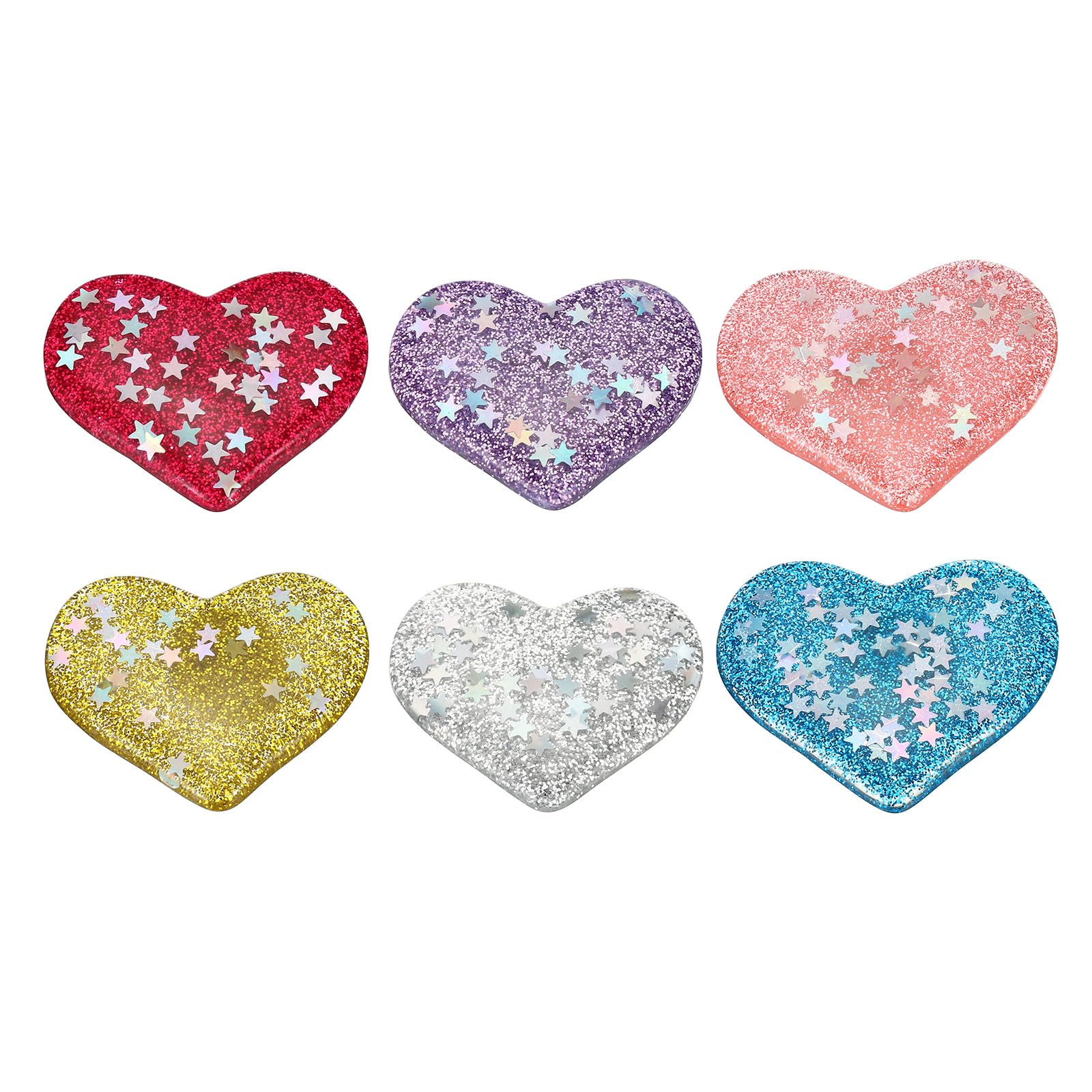 PATIKIL 1.38" Diamond Painted Magnet Kit, 6 Pack Heart Shape Diamond Painted Magnetic Cover Locator for Cross-Stitch DIY Diamond Painted, Multi-colors