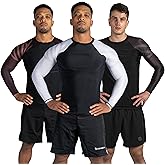 Sanabul Essential Long Sleeve Compression Training Rash Guard for MMA BJJ Wrestling Grappling and No Gi Jiu Jitsu rashguard