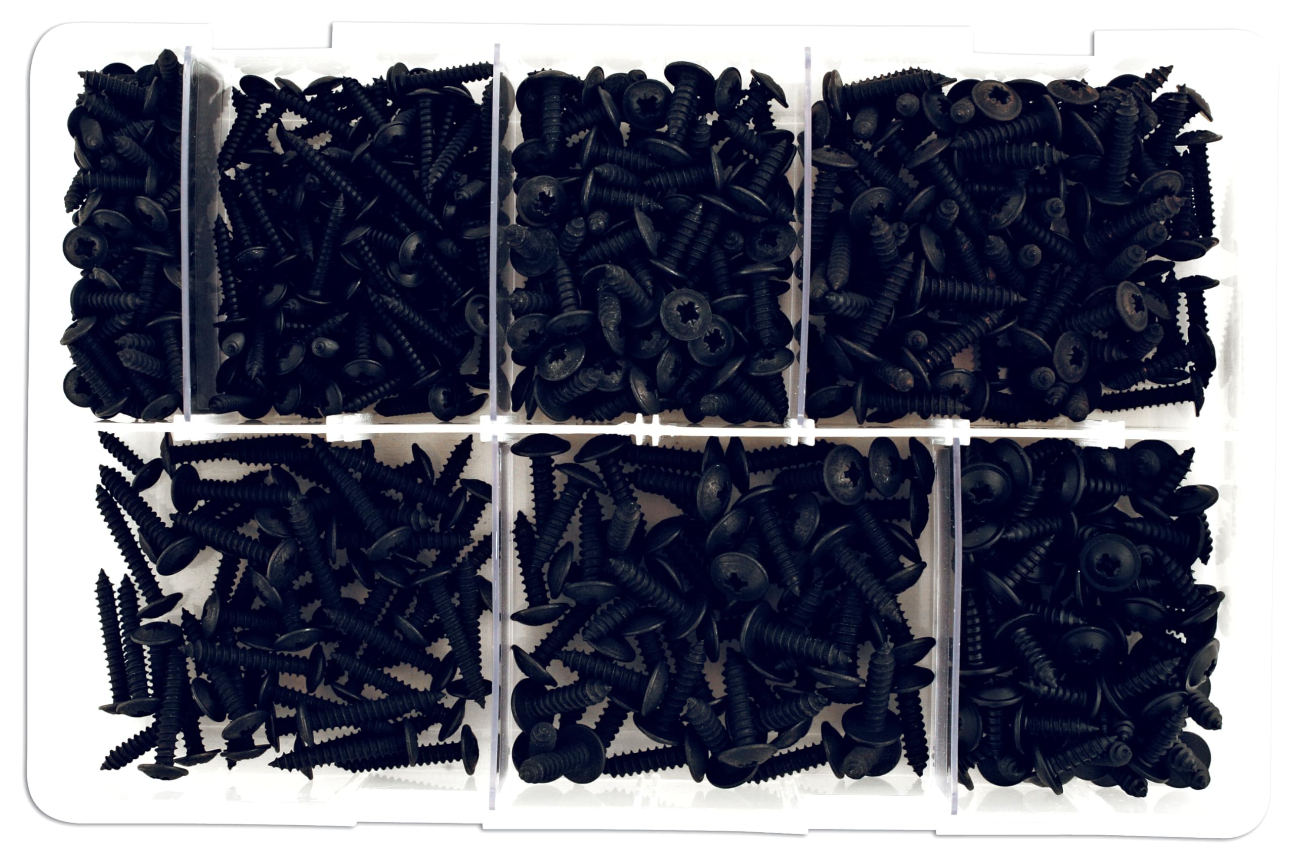 Connect 35002 Assorted Self Tapping Black Flanged Screws Box 700pc