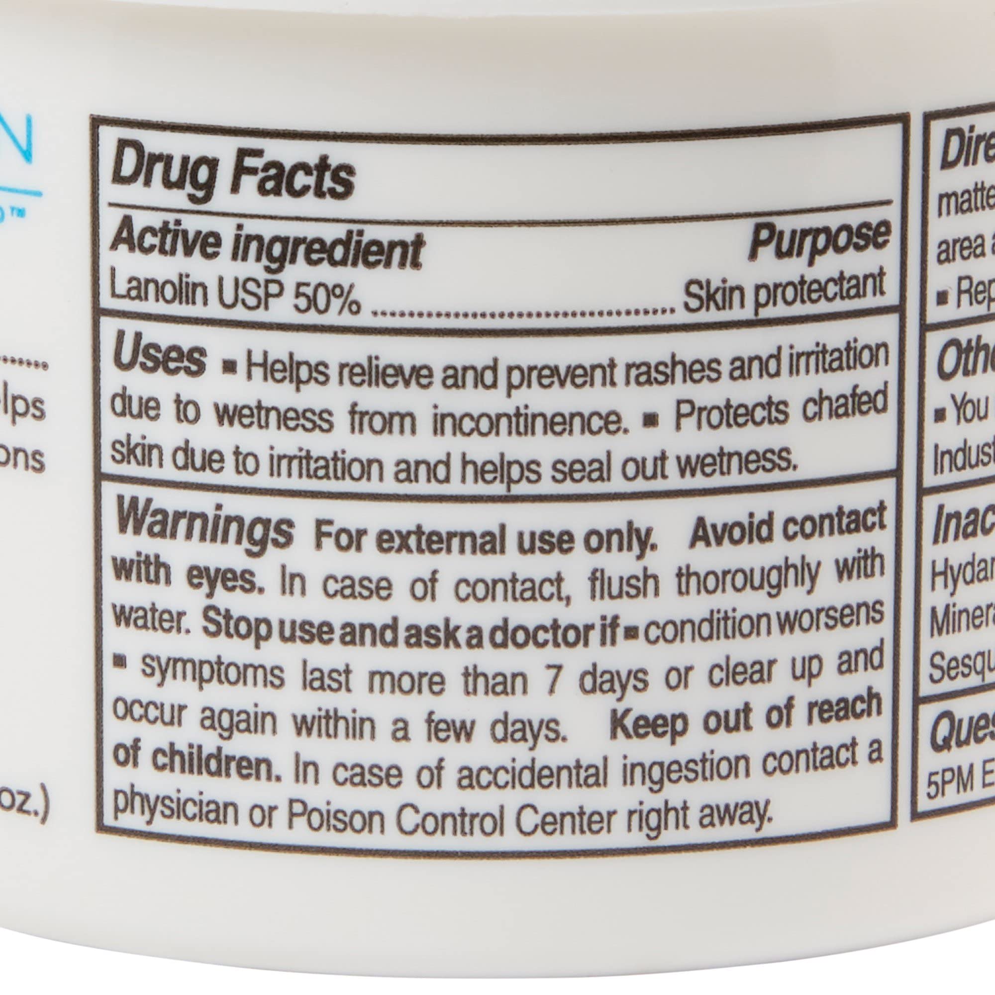DermaRite's Lantiseptic Moisture Shield Original Skin Protectant - 50% Lanolin, Paraben Free, Unscented Barrier Cream Ointment - 4.5 oz. Jar, 2 Count