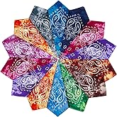 YSense 14 pieces Bandanas Paisley Print Novelty Headband Cowboy Headwraps Scarfs Hair Head Bandana for Women Men Boy Girl