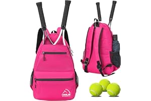 HMLIN OUTOOORS Tennis Bag Tennis Backpack for Women Men 2 Rackets Pickleball Bag with Shoe Compartment to Hold Tennis Racket, Pickleball Paddles, Badminton Racquet, Squash Racquet, Balls