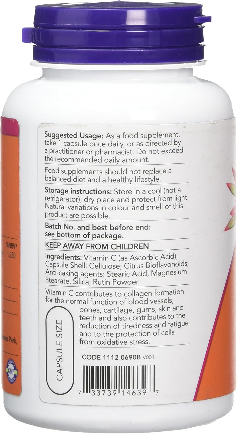 Now Foods C-1000 with Bioflavonoids Veg Capsules, Pack of 100, 100 count (Pack of 1) - Image 3