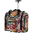 Lily Bloom Designer 15 Inch Carry On - Weekender Overnight Business Travel Luggage - Lightweight 2- Rolling Wheels Suitcase - Under Seat Rolling Bag for Women (Bliss)