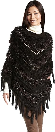 Amazon スカーティッシュ Scartissue ラビットファーポンチョ ブラウン F コート ジャケット 通販