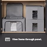 LIVIVO Set of 3 Storage Bags Boxes Organiser with Double Openings 56L Clear view 7