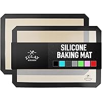 Zulay Kitchen (2 Pack) Silicone Baking Mat Sheet Set - Reusable Baking Mat Nonstick - Half Sheet Baking Mat For Oven…