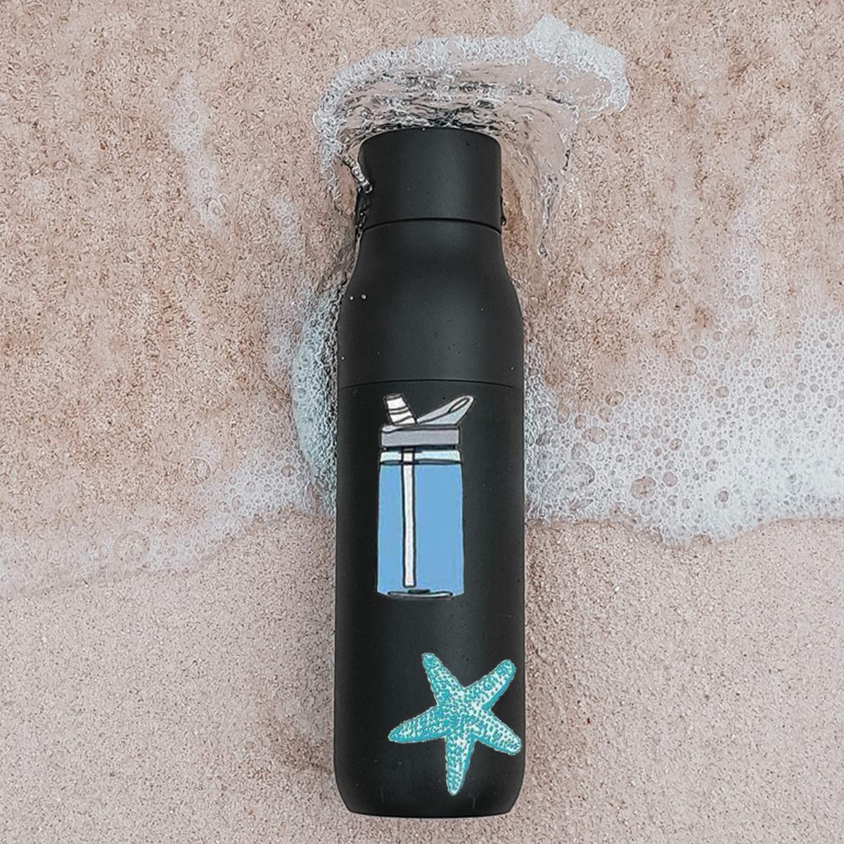 Trendy VSCO Vinyl Stickers for Laptop Water Bottles (50-Pack) Cute Aesthetic Waterproof Stickers for Hydro Flask Phone Skateboard Guitar, Suitable for Girls, Kids, Teens, Adults (Blue Series)