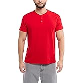 X RAY Men's Henley Lightweight Shirts, Soft Cotton Short Sleeve Stretchy Slim Fit T Shirts for Men (Big & Tall)