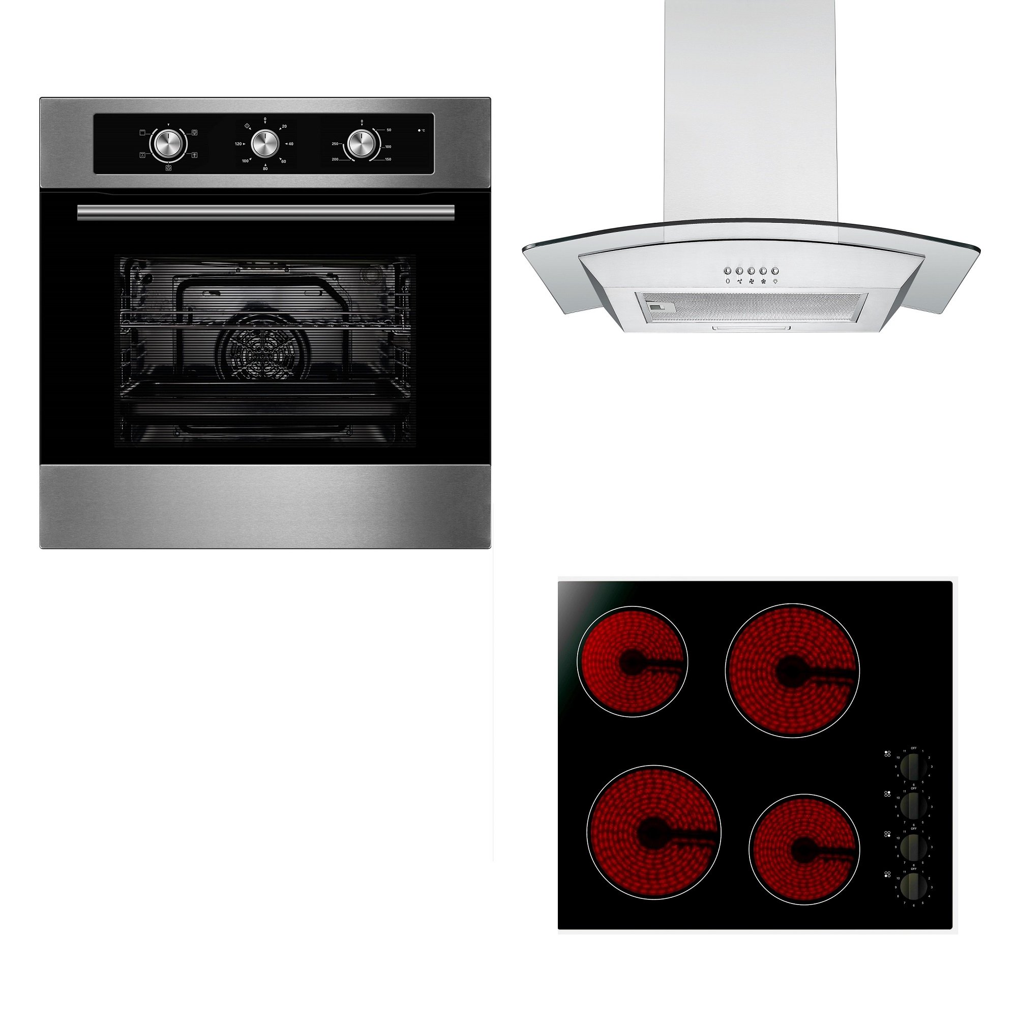 Buy Unbranded Oven, Hob & Hood Package Cookology 60cm Builtin