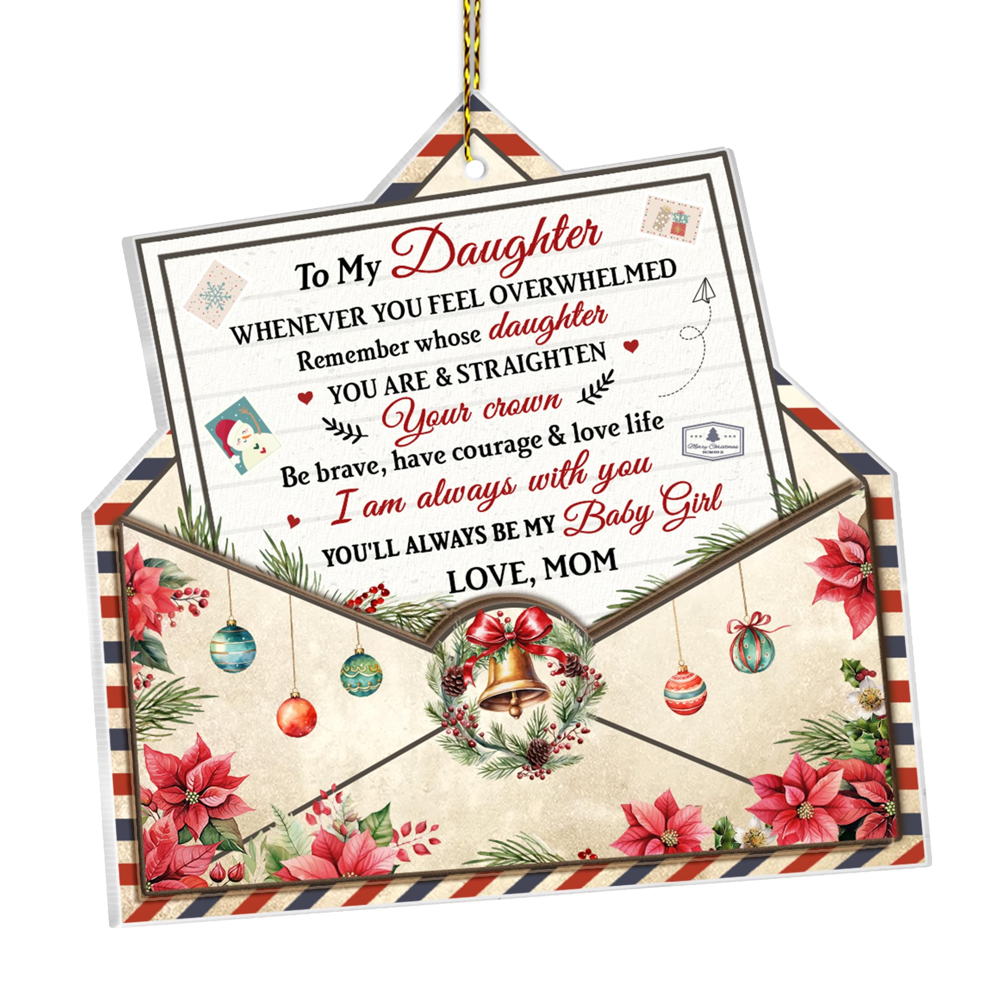 Photo 1 of Hyturlte to My Daughter Christmas Ornament 2025 – 5" Sentimental Mother Daughter Ornament for Tree