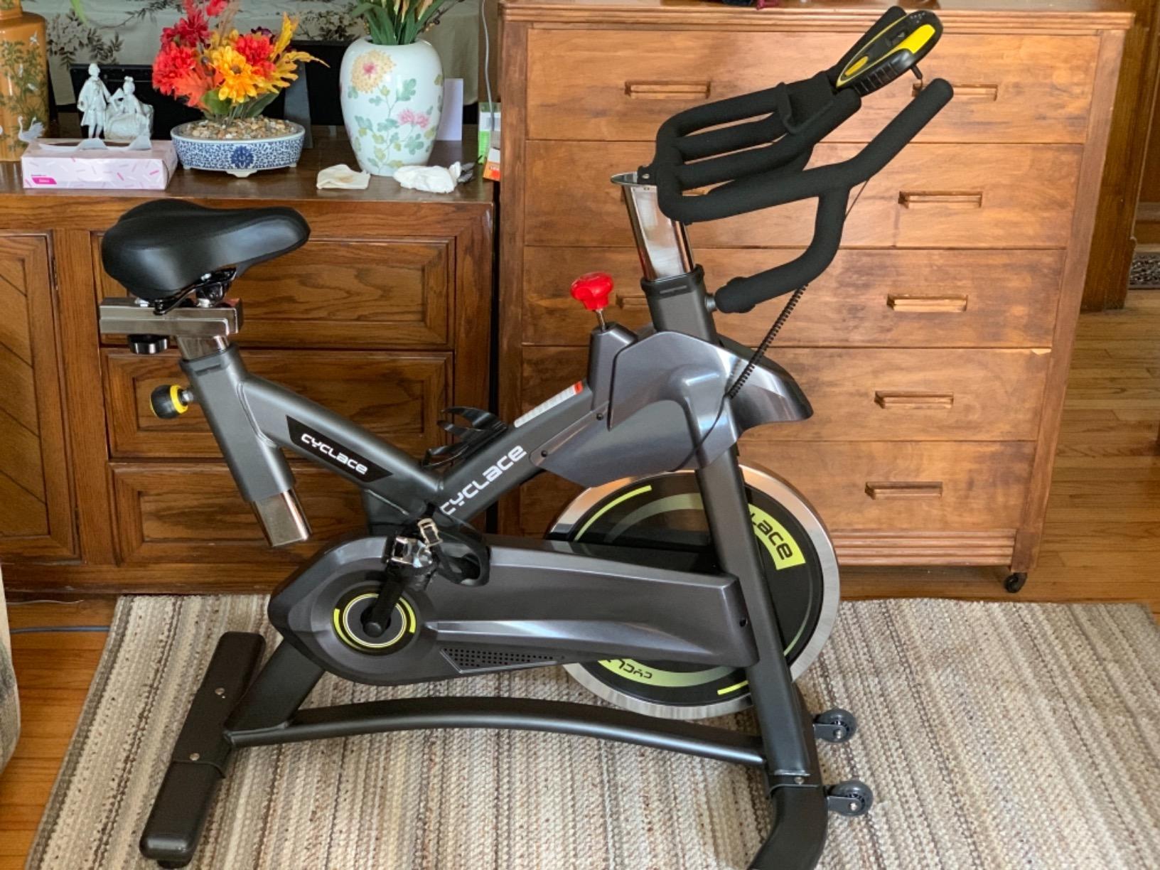 cyclace peloton bike exercise bike stationary 330 lbs weight capacity with lcd monitor