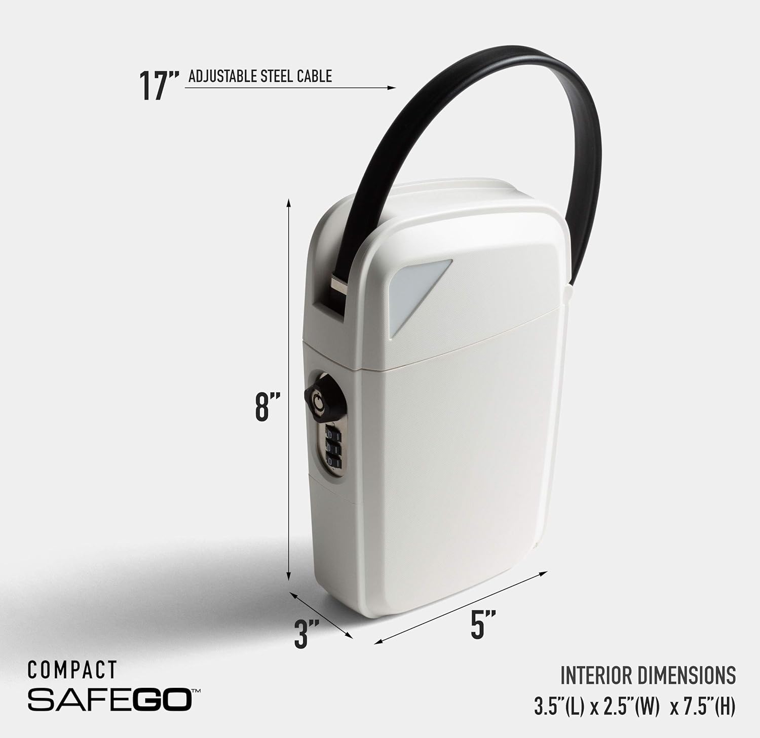 SAFEGO Portable Indoor/Outdoor Lock Box Safe with Key and Combination Access (Compact, White) : Office Products