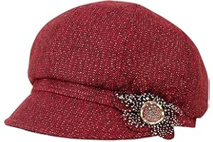 ColorSun Classic Retro Visor Newsboy Cabbie Cap Beret Hats with Flower Buckle for Woman Ladies