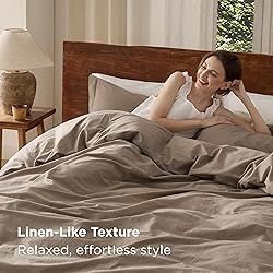Bedsure 100% Washed Cotton Duvet Cover Oversized