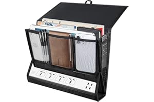 AKAYOK Bedside Caddy Hanging Bed Organizer Storage Bag Pocket with Power Strip Holder Multi-functional Organizer Caddy for Remotes Phone Glasses Magazines, Tablets, Accessories (7 pocket)