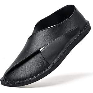 MAIBUSILE Men'S Sofe Sole Flat Sandals Breathable Lightweight Closed Toe Casual Slip On Sandals Non-Slip Rubber Sole Hand Sti