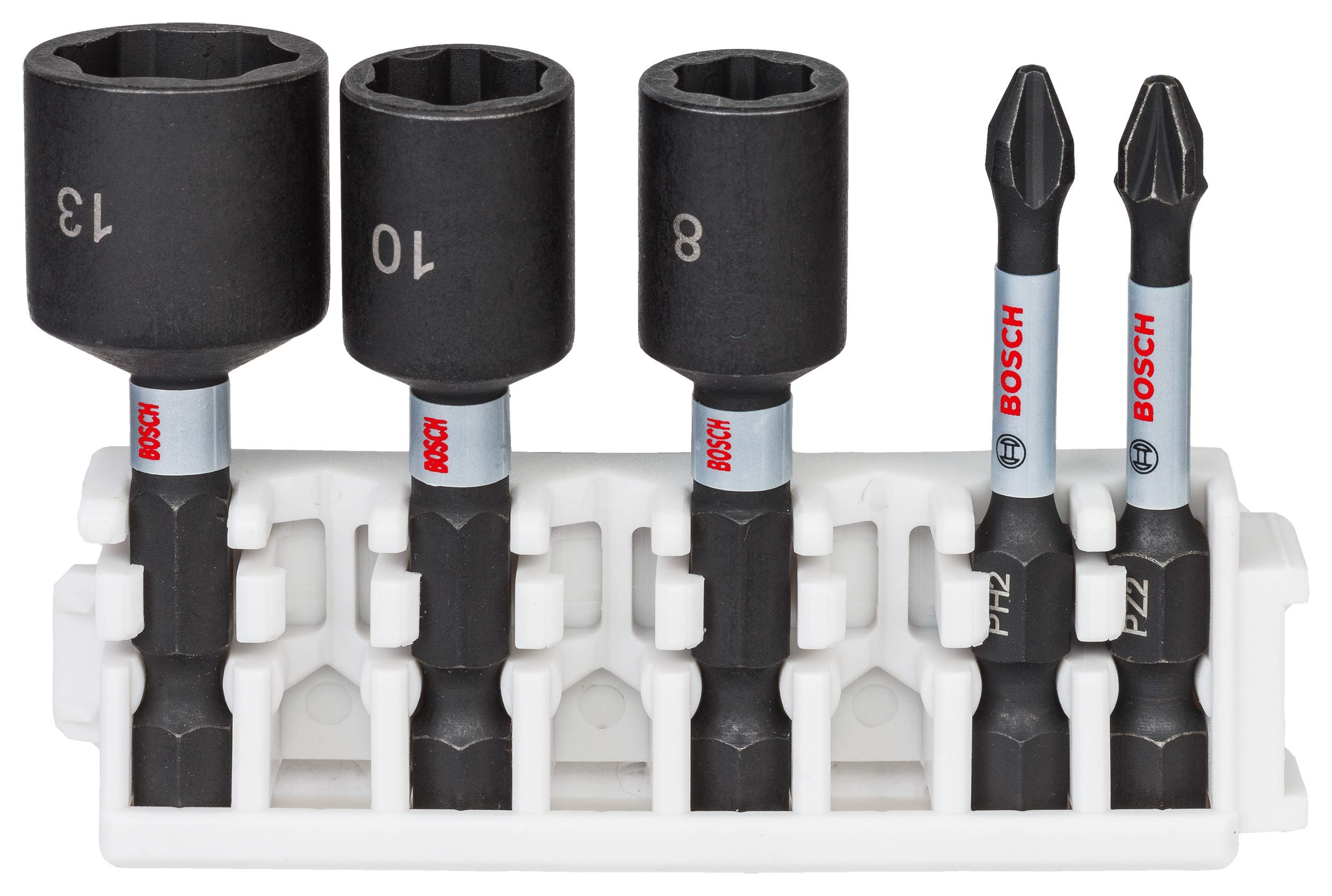Bosch Professional 5-piece Impact Control Screwdriver Bit & Nutsetter Set (Pick and Click, impact driver accessories)