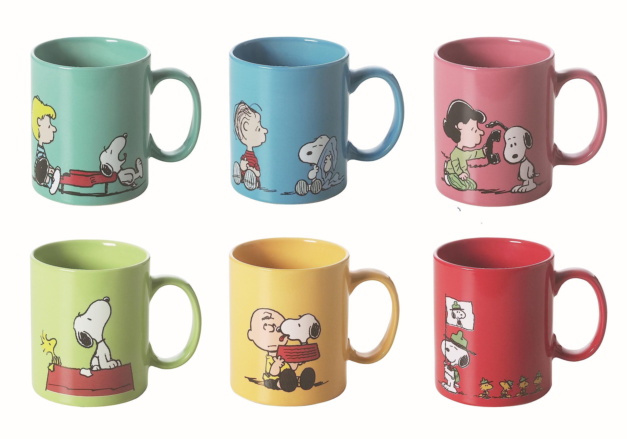 Excelsa Ceramic Set 6–Piece Mug with Snoopy Multi-Coloured