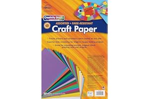 FADELESS Creativity Street Craft Paper P0057530, 20 Assorted Colors, 12" x 18", 20 Sheets