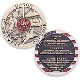 Marine Corps Core Values Challenge Coin - USMC Coin - Designed by Marines for Marines &amp; Veterans