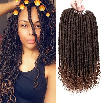 Amazon Com 6 Packs Straight Goddess Locs With Curly Ends Faux