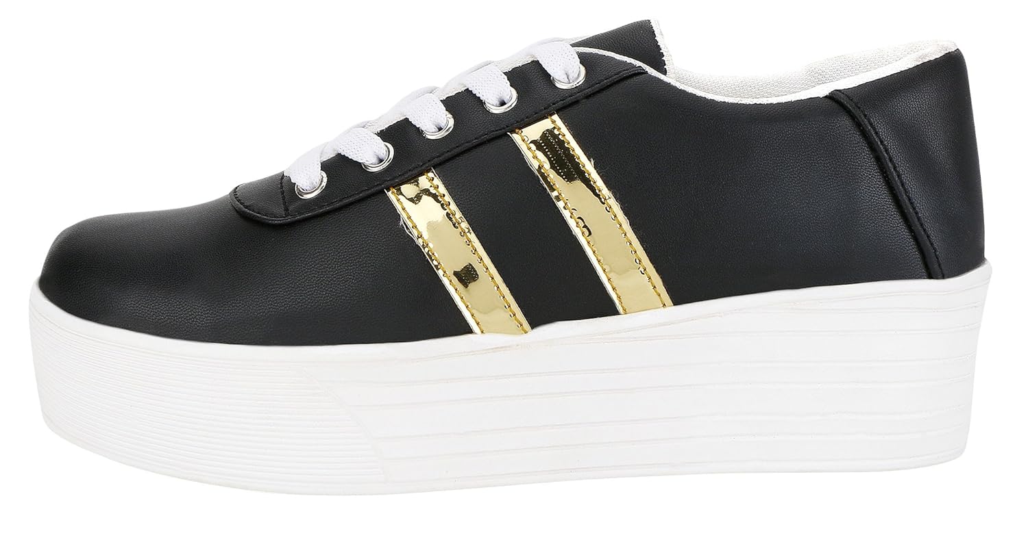 ethics perfect black gold sneaker shoes for women