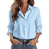 ANRABESS Womens Long Sleeve Collar Shirts Striped Button Down Dressy Blouse 2026 Spring Business Casual Work Office Tops